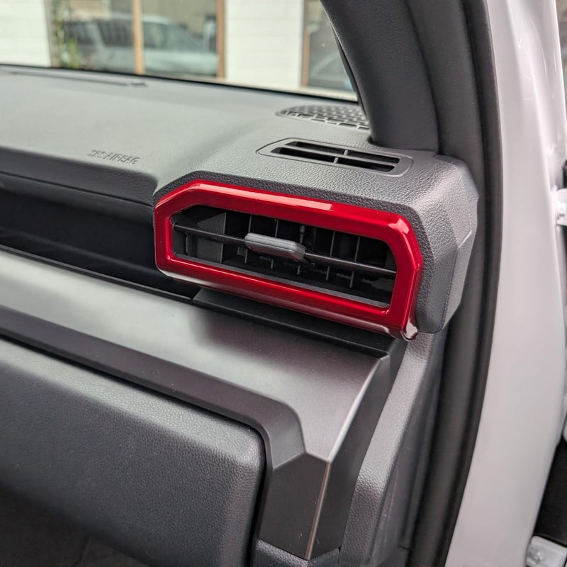 BORUIEN Dark Red Dashboard Air Vent Outlet Cover For Toyota Tacoma 2024 2025 2026 For 4Runner 2025 Up Interior Accessories Center Console Side Frame Decor Trim Cover (Dark Red, Air Vent Cover) - Image 1